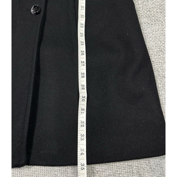 Vtg Kenneth Cole Coat Womens 10 Black Wool Blend Y2K 90s Faux Fur Penny Lane - Picture 7 of 12
